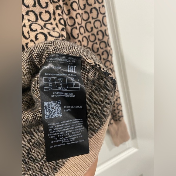 Guess Striped and Patterned Sweater - Black and Tan - Picture 9 of 9